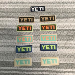 LOT Yeti Logo Stickers Multi Color NWOT - Set of 11